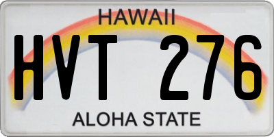 HI license plate HVT276