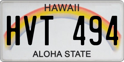 HI license plate HVT494