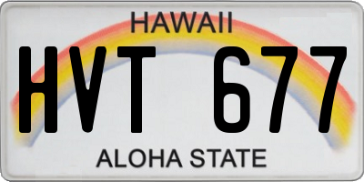 HI license plate HVT677