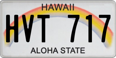 HI license plate HVT717