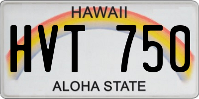 HI license plate HVT750