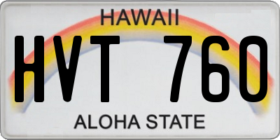 HI license plate HVT760