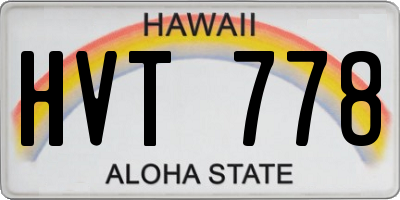 HI license plate HVT778