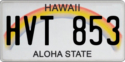 HI license plate HVT853