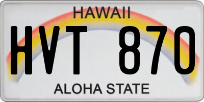 HI license plate HVT870