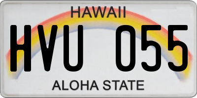 HI license plate HVU055
