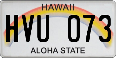 HI license plate HVU073