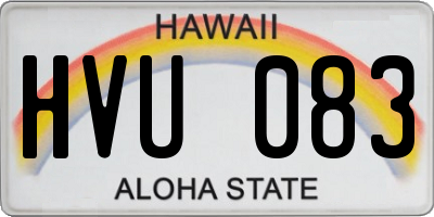 HI license plate HVU083