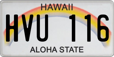 HI license plate HVU116