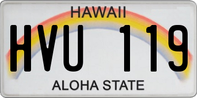 HI license plate HVU119