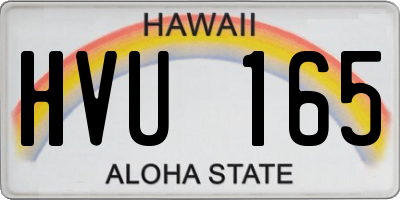 HI license plate HVU165