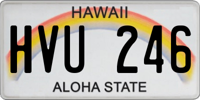 HI license plate HVU246