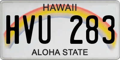 HI license plate HVU283