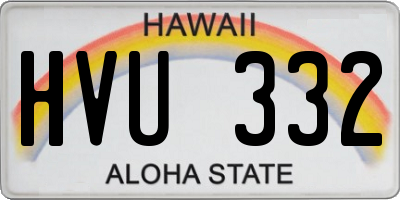 HI license plate HVU332