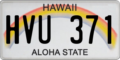HI license plate HVU371