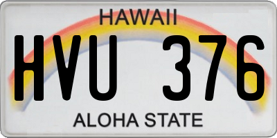 HI license plate HVU376
