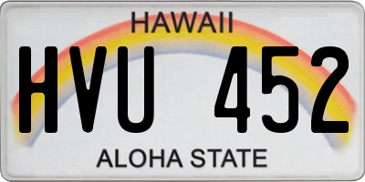 HI license plate HVU452