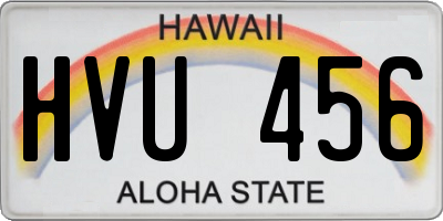 HI license plate HVU456