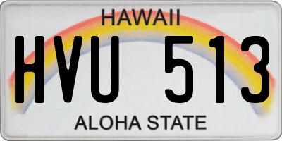 HI license plate HVU513