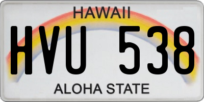 HI license plate HVU538