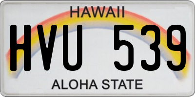 HI license plate HVU539