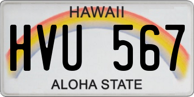 HI license plate HVU567