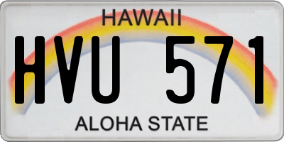 HI license plate HVU571