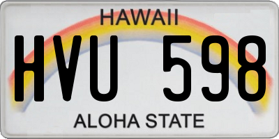 HI license plate HVU598