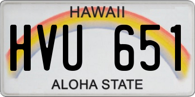 HI license plate HVU651