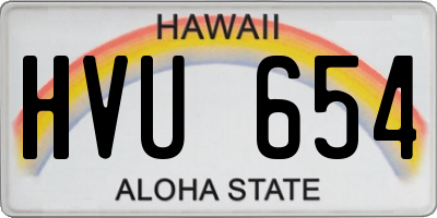 HI license plate HVU654