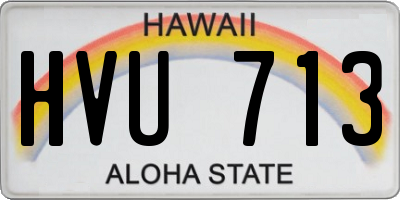 HI license plate HVU713