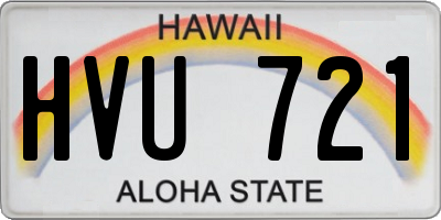 HI license plate HVU721