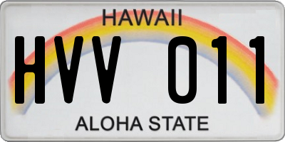 HI license plate HVV011