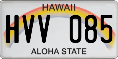 HI license plate HVV085