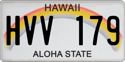 HI license plate HVV179