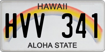HI license plate HVV341