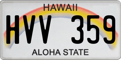 HI license plate HVV359