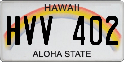 HI license plate HVV402