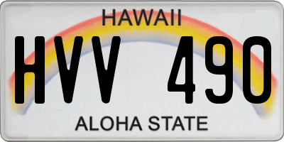 HI license plate HVV490