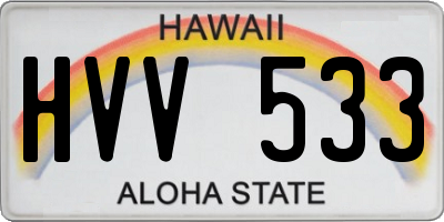 HI license plate HVV533