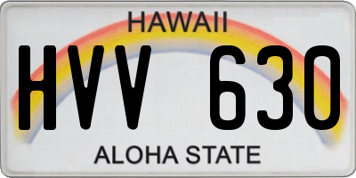 HI license plate HVV630