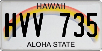 HI license plate HVV735
