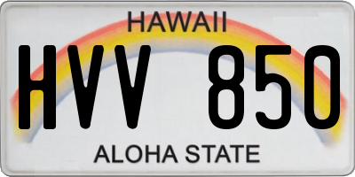 HI license plate HVV850