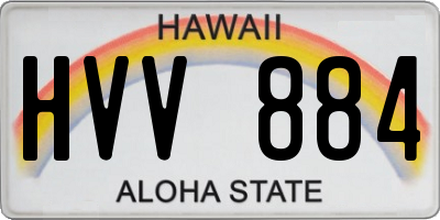 HI license plate HVV884