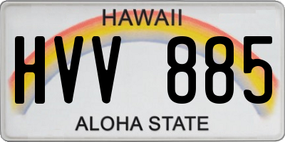 HI license plate HVV885