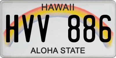 HI license plate HVV886