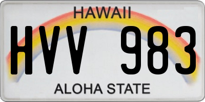 HI license plate HVV983