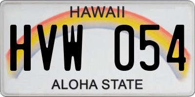 HI license plate HVW054