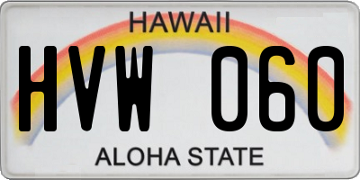 HI license plate HVW060