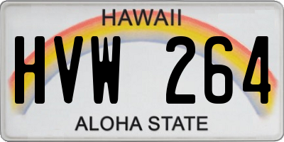HI license plate HVW264
